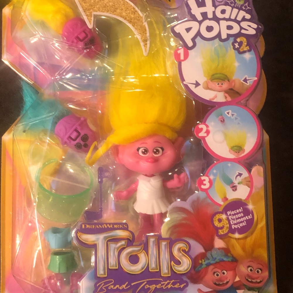 Dreamworks Trolls Hair-pops. New in Box